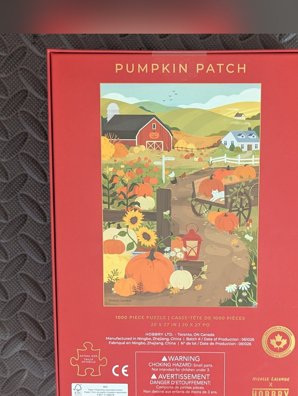 New - 1000 Piece Hobbry Puzzle - Pumpkin Patch - Picture 2 of 2